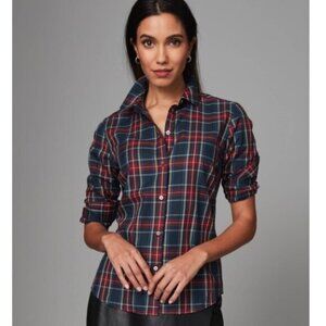 UNTUCKit for her Sadie Plaid Button Down Blouse Top Size 8